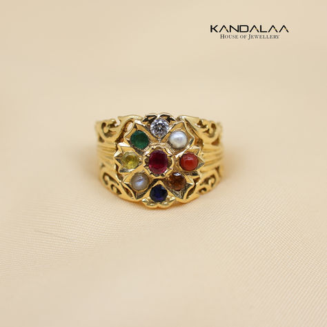 A 22KT Navaratna Ring for Men, Bedecked with Nine Precious Gemstones, Symbolizing Cosmic Harmony and Royal Charisma, a Majestic Emblem of Power and Prosperity." Navratna Ring For Men, Navaratna Rings For Men, Navaratna Ring, Navratna Ring, Gold Ring For Men, Men Jewellery, Men Rings, Ring For Men, Precious Gemstones