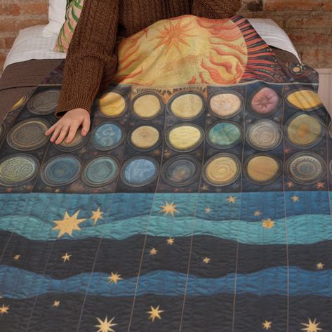 Celestial Fleece Blanket Quilt: Solar and Lunar Patterns Woven During an Eclipse, Arctic Fleece Blanket by digitalbrody on Etsy Celestial Energy, Moon Quilt, The Sun And Moon, Blanket Quilt, Fleece Blankets, Fleece Blanket, Stay Warm, Blankets & Throws, The Dreamers