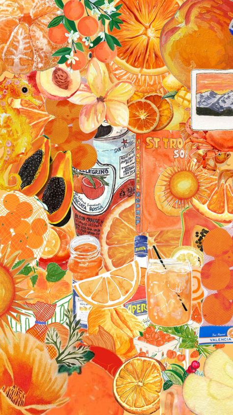 #vibes #orange Tangerine Aesthetic, Orange Widget, Insta Backgrounds, Ipad Decor, Mood Nails, Orange Stuff, Fruit Collage, Scrapbook Printing, Collage Wallpaper