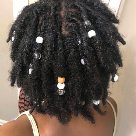 How To Grow Your Locs Faster, Short Fluffy Locs, Locs With Triangle Parts, Medium Thick Locs, Styles For Short Dreads, Fro Locs, Short Locs Black Women, Short Thick Locs, 4b Locs