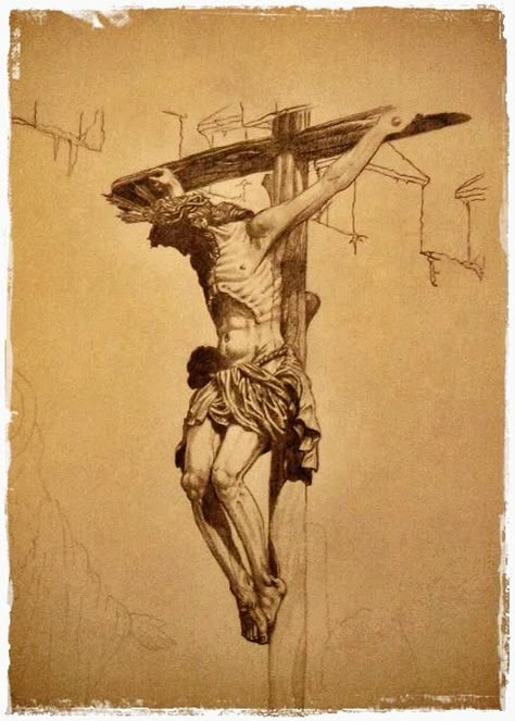 Crucifixion Drawing, Christ Drawing, Crucifixion Art, Jesus Christ Drawing, Jesus Drawing, Jesus Art Drawing, Bumper Pool, Jesus Crucified, Catholic Artwork