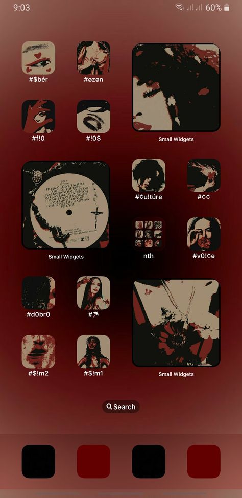 Grunge Homescreen, Black Grunge Aesthetic, Background Layout, Ios Ideas, Spotify Covers, Phone Inspo, Black Grunge, Phone Ideas, Phone Layout