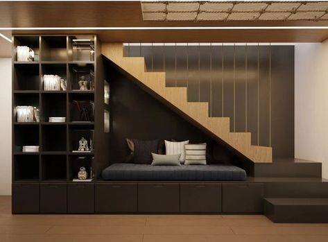 Under Staircase Ideas, Shelves Under Stairs, Under Stairs Space, Under Stairs Storage Ideas, Stairs Storage Ideas, Under Stairs Nook, Stair Nook, تحت الدرج, Stair Shelves