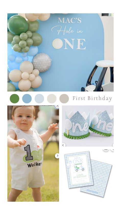 Golf First Birthday Outfit, Boys … curated on LTK Hole In One First Birthday Decorations, Whole In One Golf First Birthday, Hold In One First Birthday, Golf First Birthday Party, First Birthday Golf, Hole In One First Birthday, Golf First Birthday, Baby 2024, Golf Theme Party