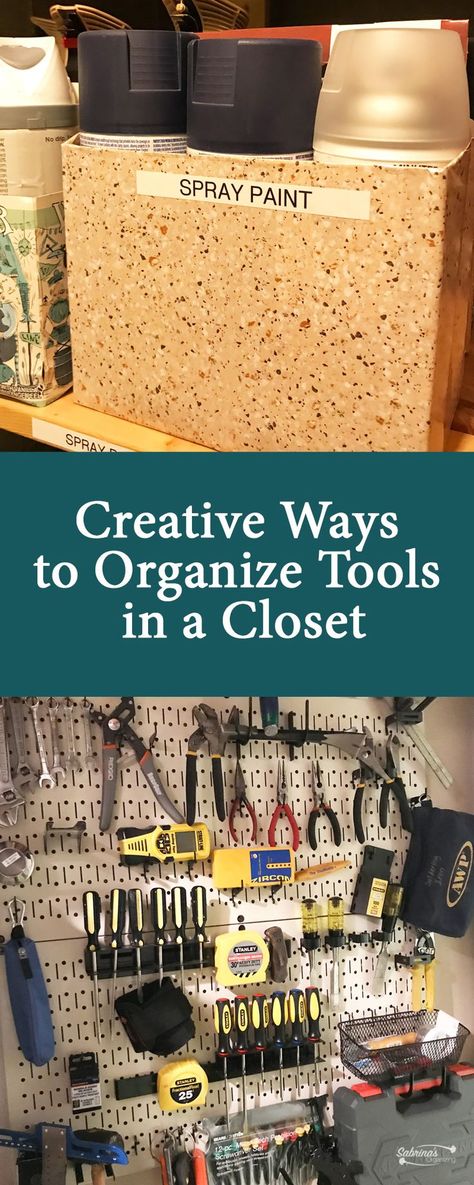 Creative Ways to Organize Tools in a Closet Organize Tools In House, Organizing Tools In House, Small Tool Organization, Tool Closet Organization, Tool Closet, Organizing Garage, Baltimore House, Organize Tools, Closets Bedrooms