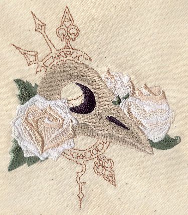 Clockwork Natura Bird Skull | Urban Threads: Unique and Awesome Embroidery Designs Steampunk Fabric, Rose Embroidery Designs, Natural Twist, Freestanding Lace Embroidery, Lace Art, Urban Threads, Corner Design, Bird Skull, Baby Lock