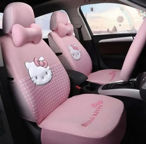 Hello Kitty Car Accessories, Pink Car Seat, Pink Car Accessories, Hello Kitty Car, Girly Car Accessories, Hello Kitty Rooms, Charmmy Kitty, Hello Kitty Themes, Pretty Bike