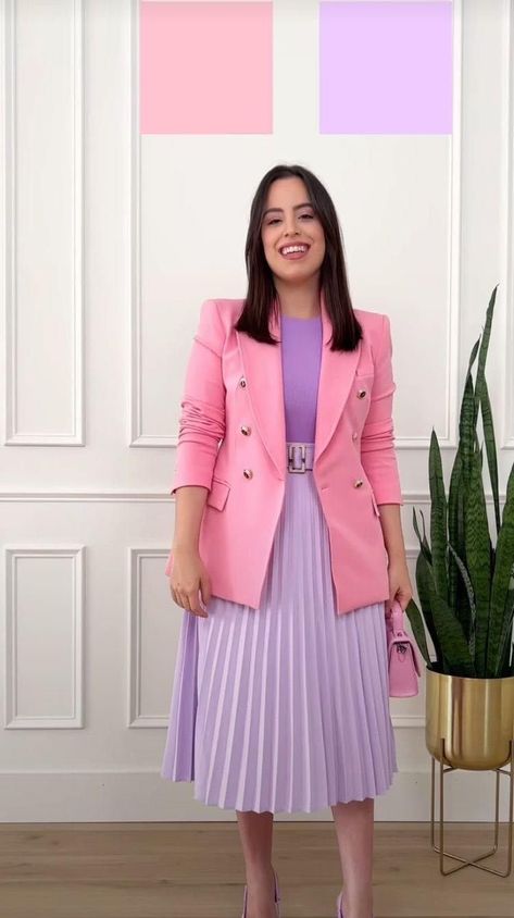 Outfit Colour Combinations, Christian Attire, Fashion Color Combinations, Pastel Pink Outfit, Colour Combinations Fashion, Color Combos Outfit, Modesty Outfits, Color Blocking Outfits, Color Combinations For Clothes