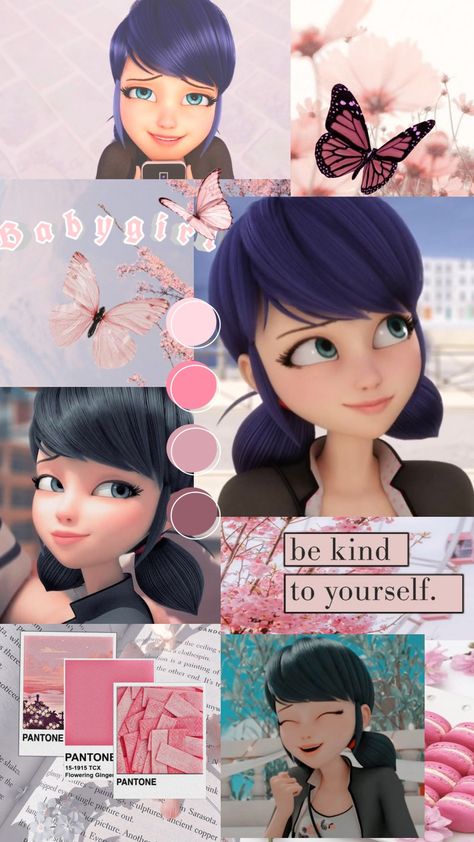 Miraculous Ladybug Collage, Marinette Aesthetic Wallpaper, Marinette Wallpaper Aesthetic, Pantone Flower, Halloween Imagenes, Miraculous Ladybug Villains, Rainbow Wallpaper Iphone, Free Paper Texture, Ladybug E Catnoir