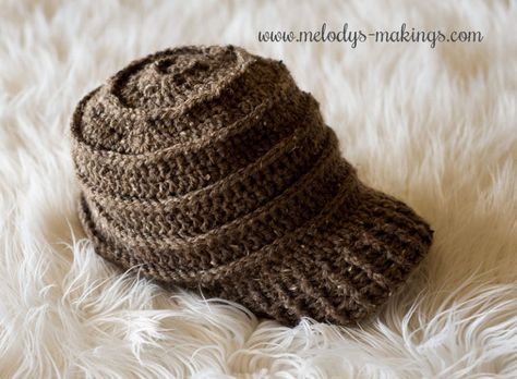 Newsboy Cap Pattern, Crochet Baby Cap, Hat Patterns Free, Crocheted Hat, Bun Hat, Cap Patterns, Trendy Hat, Hat Knit, Crochet Cap