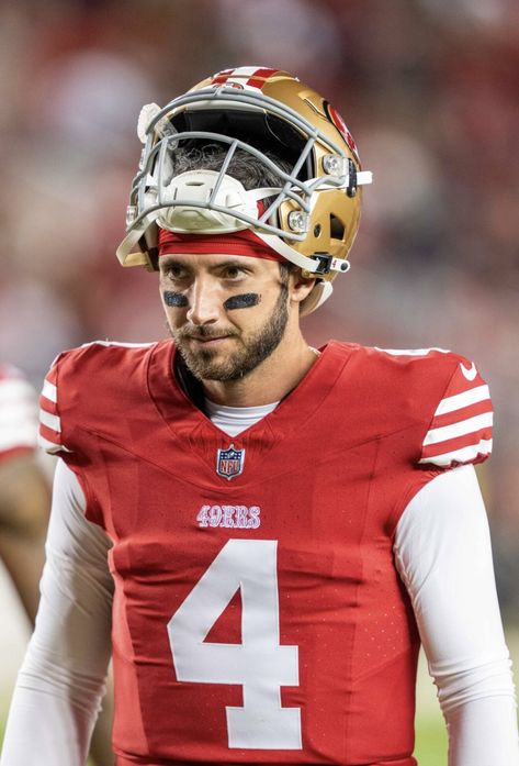 August 19, 2023; Santa Clara, California, USA; San Francisco 49ers quarterback Brandon Allen # 4 after the game against the Denver Broncos at Levi's Stadium. Santa Clara California, 49ers Quarterback, Usa San Francisco, 49ers Players, Levi Stadium, Nfl 49ers, August 19, Santa Clara, Denver Broncos