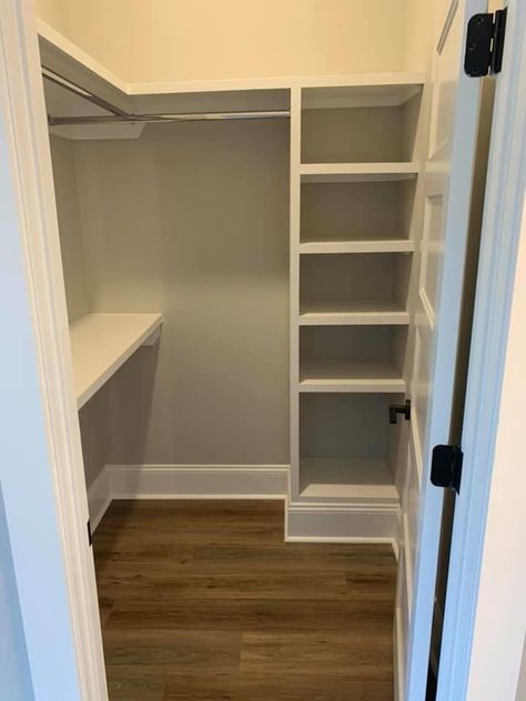 Narrow Closet Design, Narrow Closet, Small Walk In Closet, Master Bath And Closet, Closet Redo, Closet Planning, Hallway Closet, Closet Design Layout, Diy House Renovations