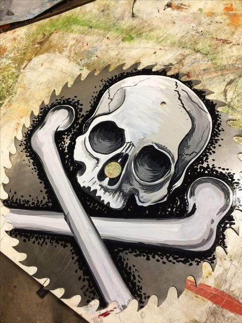 Painting Trippy, Kustom Kulture Art, Sign Painting Lettering, Skull And Cross Bones, Kustom Paint, Pinstripe Art, Crust Punk, Sign Painting, Cross Bones