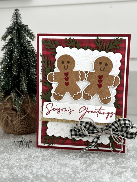 Sending Cheer Gingerbread Card - Kim McGillis Gingerbread Cards, Cheers Card, Card Box Holder, 2023 Art, Free Cards, Card Board, Stampin Up Christmas Cards, Stampin Up Christmas, Fun Fold Cards