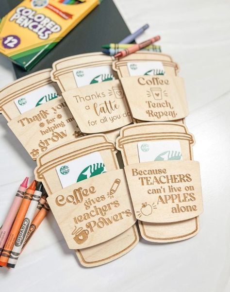 65 Best Teacher Gifts (What They Really Want) - Chaylor & Mads Teacher Coffee Gifts, Coffee Gift Card Holder, Teacher Gift Card Holder, Coffee Gift Card, First Day Of School Gift, Appreciation Gifts Diy, Teacher Gift Baskets, Teacher Appreciation Gifts Diy, Teacher Gift Card