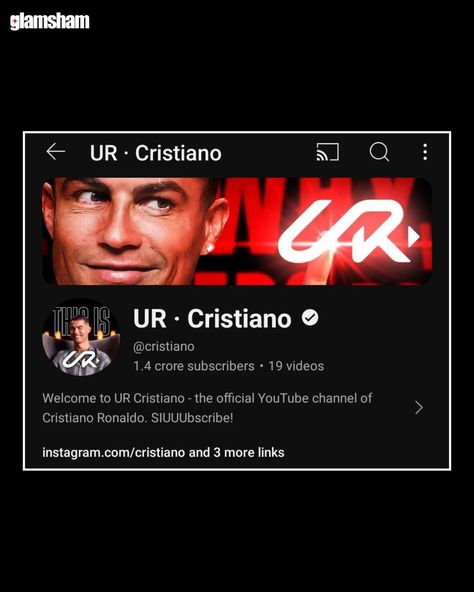 Renowned football star Cristiano Ronaldo has made a spectacular entrance into the YouTube world with the launch of his channel, "UR." The 39-year-old athlete, widely regarded as one of the greatest footballers of all time, unveiled his channel on Wednesday, and its popularity has surged remarkably since its debut. In just under two hours, Ronaldo's channel has already attracted over 1 million subscribers and created history of having this many subscribers in record time #Glamsham #Cristian... 1 Million Subscribers, Million Subscribers, On Wednesday, 1 Million, Cristiano Ronaldo, Ronaldo, All Time, All About Time, Entrance