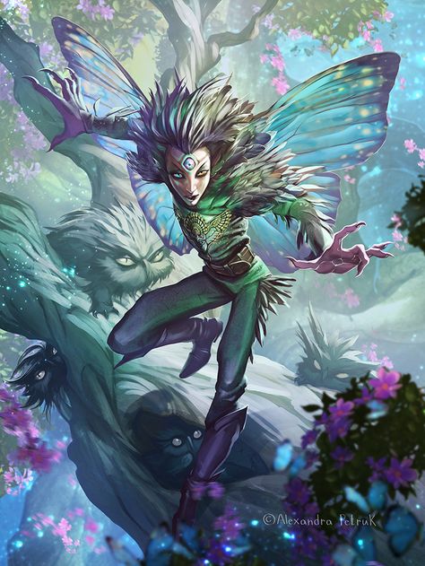 Springtime melody by APetruk.deviantart.com on @DeviantArt Fairytale Villains, Fairy Sorcerer, Male Fairy, Fairy Folk, Dark Elves, Character Artwork, Pixies Fairies, Fantasy Races, Creature Feature