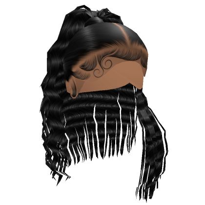 Wet Sleek Crimped Ponytail in Black Berry Avenue Ponytail Codes, Black Hair Codes, Roblox Codes For Hair, Girly Logo, Black Hair Roblox, Box Braids Hairstyles For Black Women, Baddie Outfits Ideas, Coding Clothes, Coding For Kids