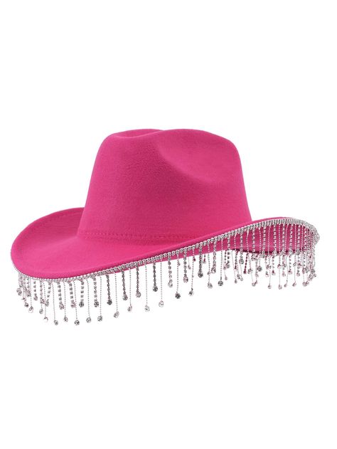 Sombrero Cowboy, Denim Party, Women Fedora, Pink Cowboy Hat, Veiled Hats, Dance Stage, Chapeau Cowboy, Bachelorette Outfits, Western Cowboy Hats