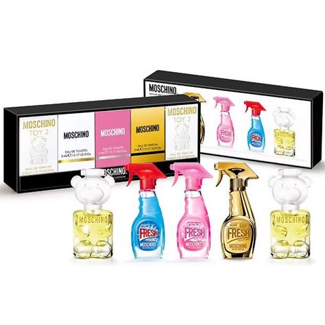 Perfume Moschino, Parfum Fresh, Moschino Perfume, Moschino Toy 2, Mini Fragrance, Gift Sets For Women, Toy 2, Perfume Gift Sets, Perfume Gift