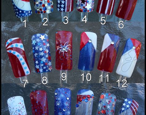 July Nail Designs, Patriotic Nails Design, Patriotic Nails, Fourth Of July Nails, Nail Art Gel, 4th Of July Nails, Holiday Nail Art, July Nails, Entertainment Center Decor