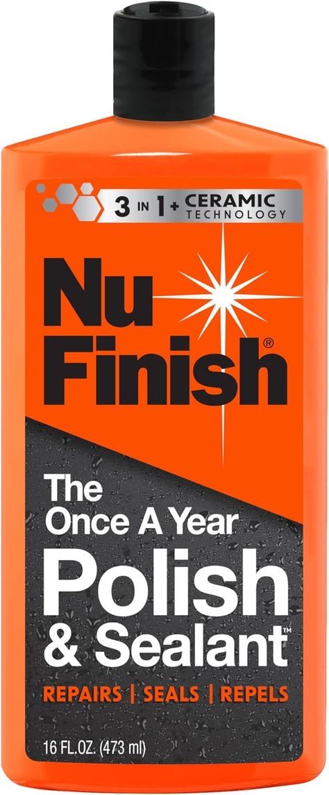 Amazon.com: Nu Finish Car Polish and Sealant, Once A Year Car Polish, 16 Oz : Automotive Car Cleaning Hacks Diy, Paint Sealant, Rv Tires, Car Polish, Car Cleaning Hacks, Water Beads, More Water, Hacks Diy, Water Damage