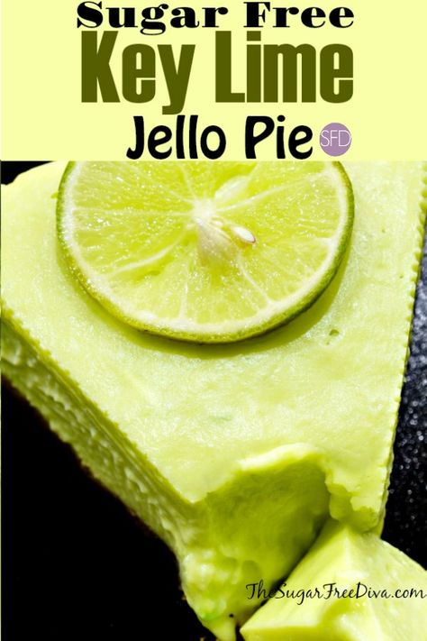 Sugar Free Key Lime Jello Pie #sugarfree #keylime #jello #pie #recipe #dessert Lime Jello Pie, Sugar Free Key Lime Pie, Lime Jello Recipes, Keto Jello, Jello Pie, Sugar Free Pie, Sugar Free Desserts Easy, Key Lime Desserts, Jello Dessert Recipes