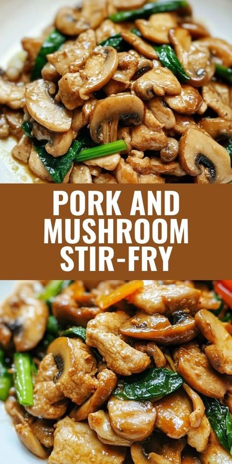 Quick, easy, and full of flavor – this Pork and Mushroom Stir-Fry is the perfect weeknight dinner! Tender pork and earthy mushrooms stir-fried in a savory sauce, making this dish a crowd-pleaser every time. Serve over rice or noodles for a complete meal. 🍖🍄 #StirFryRecipes #PorkRecipes #QuickMeals #DinnerIdeas #MushroomRecipes #HealthyEating #AsianCuisine #WeeknightDinner #StirFry Pork Stir Fry Sauce, Pork Stir Fry Recipes, Easy Stir Fry Recipes, Mushroom Stir Fry, Healthy Stir Fry, Pork Stir Fry, Veggie Stir Fry, Easy Pork, Quick Dinner Recipes