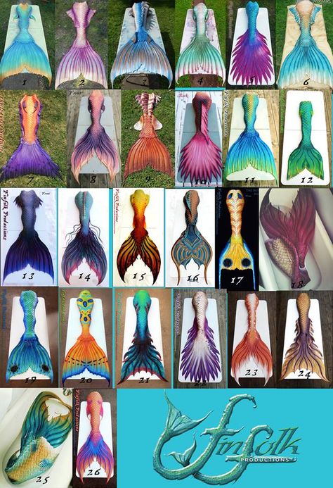 Fish folk tails are mermaid tales you can really swim in!!!! I would kill for any of them!!!!! Mermaid Tail Designs, Tail Designs, Mermaid Tales, Silicone Mermaid Tails, Real Mermaids, Mermaid Tale, Mermaid Dreams, Mermaids And Mermen, Mermaid Life