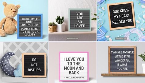 160+ Monthly Baby Picture Captions (For Letter Boards & Instagram) Baby Book Quotes, Nursery Wall Quotes, Nursery Wall Art Quotes, Baby Shower Chair, I Wish You More, Letter Board Quotes, Baby Captions, Short Captions, Perfect Nursery