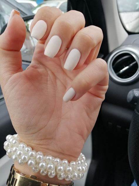 White nails matt Tan White Nails, Milky White Matte Nails, White Matte Nails, Milky White, Nails Inspo, Matte Nails, White Nails, Nail Inspo, Hair Makeup