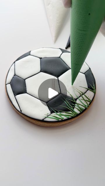 Lizzie Anne on Instagram: "What sport should I do next?⚽️ royal icing 101 linked in my bio #soccerball #soccercookie #cookiedecorating #asmr" Sports Cookies Decorated, Soccer Cookies Decorated, Soccer Sugar Cookies, Soccer Cookies, Sports Cookies, Royal Icing Transfers, Cookies Decorated, Icing Cookies, Royal Icing Cookies