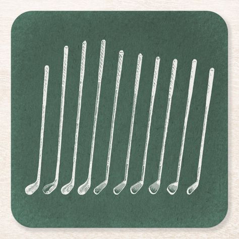 Golf Clubs Antique Golfing Art Vintage Green Style Golf Scorecard, Golf Clubs For Sale, Golf Art, Antique Artwork, Golf 2, Vintage Golf, Traditional Artwork, Paper Coaster, Green Style