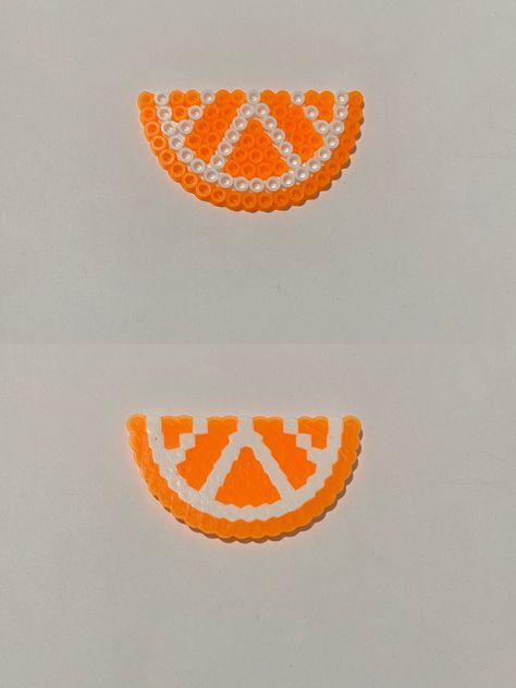 Orange Perler Beads, Orange Perler Bead Patterns, Hamma Beads, Orange Slice, Beads Ideas, Orange Slices, Perler Bead Patterns, Bead Patterns, Perler Bead