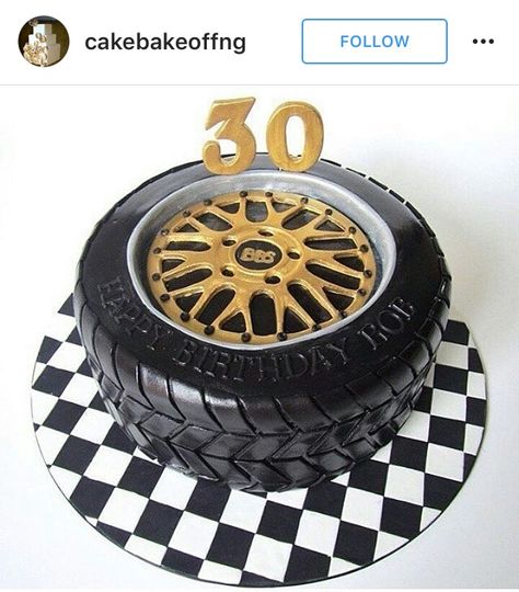 Cars Torte, Tire Cake, Cars Theme Cake, Cake Design For Men, Wheel Cake, Cars Birthday Cake, Happy Anniversary Cakes, Black And Gold Theme, Elegant Birthday Cakes