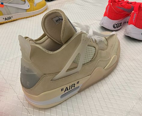 Off-White Air Jordan 4 Samples - Sneaker Bar Detroit Jordan 4 Cream, Air Jordan 4 Outfit, Jordan 4 Off White, Sneaker Website, Sneaker Bar, Shoes Wallpaper, Nike Off White, Off White Shoes, Fresh Sneakers