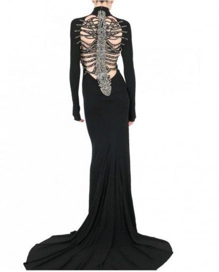 dsquared1-436x540 Halloween Wedding Dresses, Skeleton Dress, Goth Wedding, Viscose Dress, Rock Chic, Gothic Wedding, Long Black Dress, Dark Fashion, Black Wedding