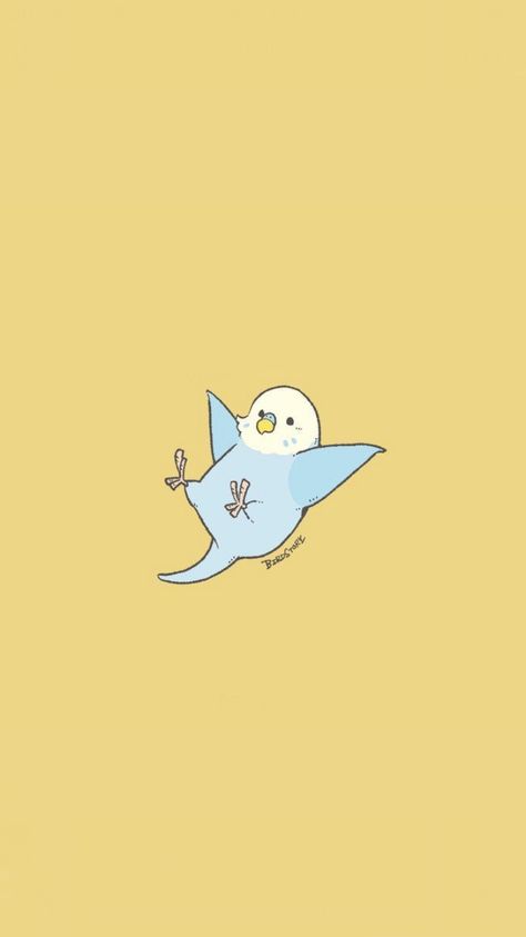 Cute Parakeet Drawing, Bird Lockscreen, Cute Birds Wallpaper, Budgie Wallpaper, Cute Bird Wallpaper, Bird Wallpaper Iphone, Budgie Illustration, Parrot Wallpaper, Blue Parakeet