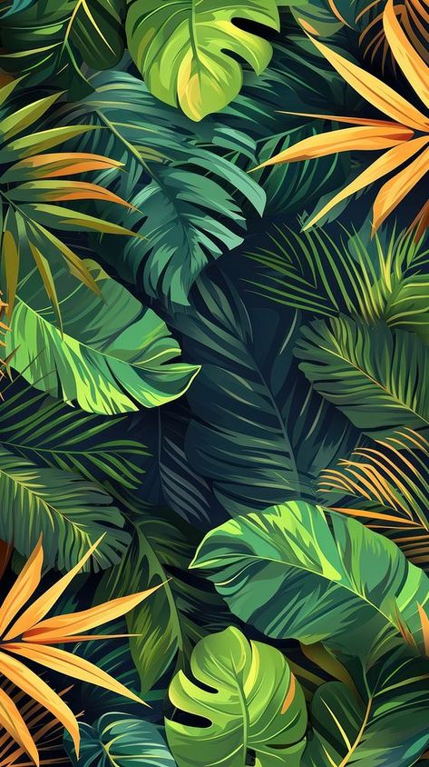 Jungle Wallpaper Tropical Prints, Jungle Animals Illustration, Wallpaper Plantas, Leaf Iphone Wallpaper, Leaf Phone Wallpaper, Leaves Graphic Design, Safari Background, Green Forest Background, Forest Texture