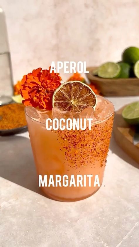 „Aperol & Coconut Margarita“ by @join_jules • 2oz Tequila 1oz Aperol 0.75oz Cointreau 0.75oz Coconut milk 0.75oz Fresh lime juice 0.5oz… | Instagram Aperol Coconut Margarita, Supper Aesthetic, Bartending Tips, Food Vibes, Coconut Margarita, Specialty Cocktails, Margarita Day, Hey Bartender, National Margarita Day