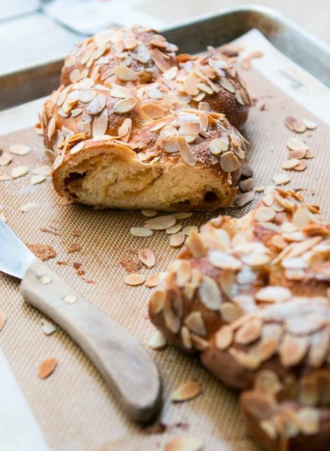 Marzipan Challah Breads Bakery, Challah Bread Recipes, David Lebovitz, Challah Bread, Almond Paste, Sweet Breads, Bakery Bread, Challah, Sliced Almonds