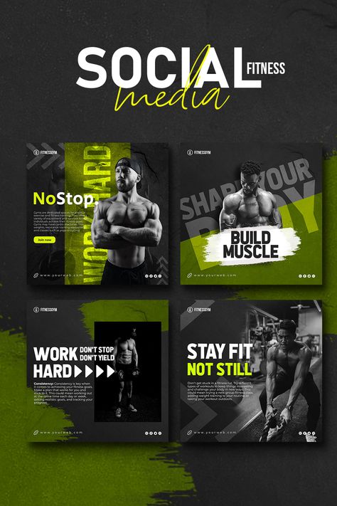 Attention everyone! If you are in search of custom social media designs to promote your fitness business, look no further. Contact me today and let's discuss how I can help you create a stunning visual representation of your brand. Don't wait any longer to make your mark on social media - let's get started today! #socialmedia #SocialMediaCarouse #gymdesign #gymmarketing #gymbusiness #fitnessbusiness #gym #fitness #design #fitnessequipment #gymequipment #workout #fitnessindustry #gymfranchise Gym Social Media Design Ideas, Gym Creative Ads Advertising, Gym Social Media Post Design, Gym Creative Ads, Gym Social Media Design, Gym Graphic Design, Gym Social Media Post, Fitness Social Media Post, Gym Template