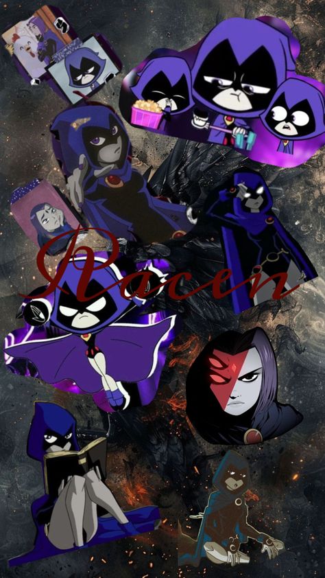 Raven Collage, Raven Wallpaper, Teen Titans Go Raven, Raven Teen Titans Go, Go Wallpaper, Teen Titan, Raven Teen Titans, Beast Boy, Teen Titans Go