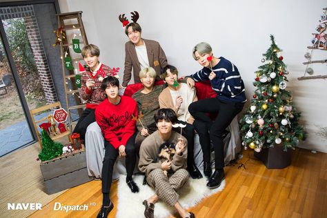 Naver x Dispatch: BTS Christmas Special 2019 Photoshoot Bts Dispatch, Bts Christmas, Bts Group Photos, Daejeon, Christmas Photoshoot, Billboard Music Awards, Young Men, Bts Group, Christmas 2019