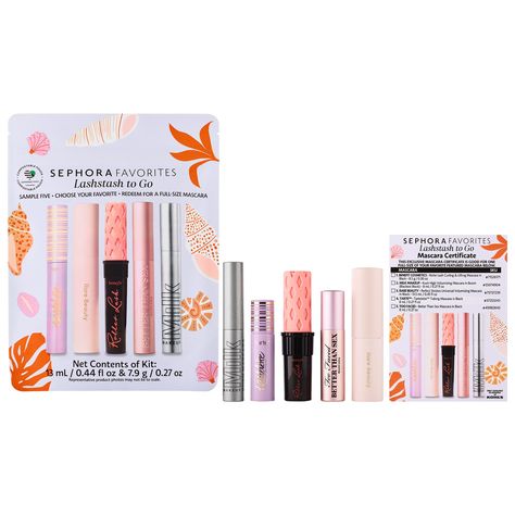 A curated, five-piece set of mini mascaras to help find your perfect lash look.What Else You Need to Know: Find your new go-to mascara from Rare Beauty by Selena Gomez, tarte, Too Faced, Milk Makeup, and Benefit Cosmetics with formulas that lengthen, volumize, enhance, curl, and define. Use the enclosed voucher to redeem for a full-size mascara of your favorite from the set.This Set Contains:- 0.14 oz/ 4 g Rare Beauty by Selena Gomez Perfect Strokes Universal Volumizing Mascara in Black (mini size)- 0.14 oz/ 4 g Benefit Cosmetics in Mini Roller Lash Curling & Lifting Mascara in Black (mini size) Mascara Sephora, Benefit Roller Lash, Benefit Mascara, Roller Lash, Mascara Set, Sephora Favorites, Tubing Mascara, Benefit Makeup, Sephora Beauty