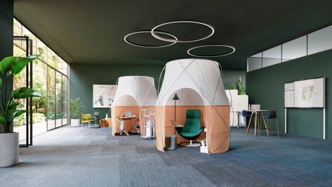 Pod Tents, Cubby Wall, Future Office, Studio Build, Modern Office Furniture, Office Pods, Office Pictures, New Architecture, Support Wall