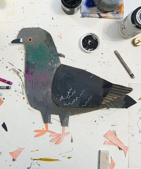 Cheryl Cochran (@cardboardsea) • Instagram photos and videos Cardboard Art, Recycled Art, Various Artists, Pigeon, Paloma, Installation Art, Instagram Account, To Create, Mixed Media