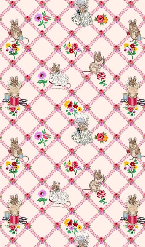 Behind the Designs: Cath Kidston X Peter Rabbit | Cath Kidston Peter Rabbit Clothes, Cath Kidston Patterns, Peter Rabbit Story, Cath Kidston Wallpaper, Art Poems, Rabbit Wallpaper, Rabbit Clothes, Peter Rabbit And Friends, Strawberry Girl