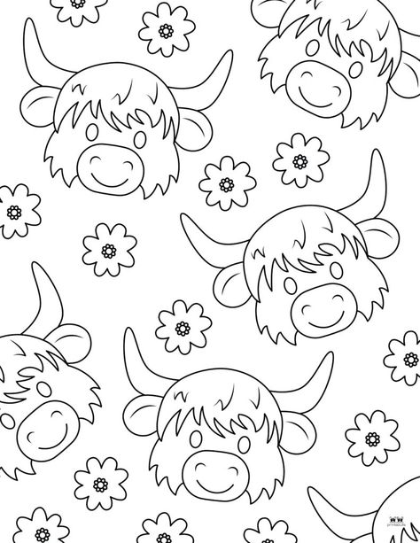 Choose from 40 unique cow coloring pages including Highland cows. Great for your kids and/or students. 100% FREE. Print from home! Cow Coloring Page Free Printable, Cow Coloring Pages, Cow Highland, Highland Cow Print, Cow Pictures, Highland Cows, Free Print, Animal Coloring, Animal Coloring Pages