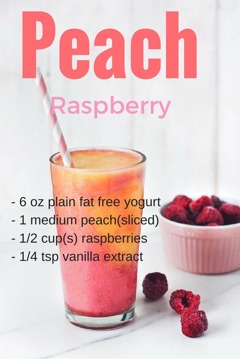 Weight loss smoothies: 15 Healthy Smoothie Recipes for Weight Loss - Cool Web Fun Easy Fruit Smoothie Recipes, Simple Smoothie Recipes, Raspberry Smoothie Recipes, Easy Green Smoothie Recipes, Peach Smoothie Recipes, Peach Raspberry, Smoothie Fruit, Peach Smoothie, Easy Healthy Smoothies